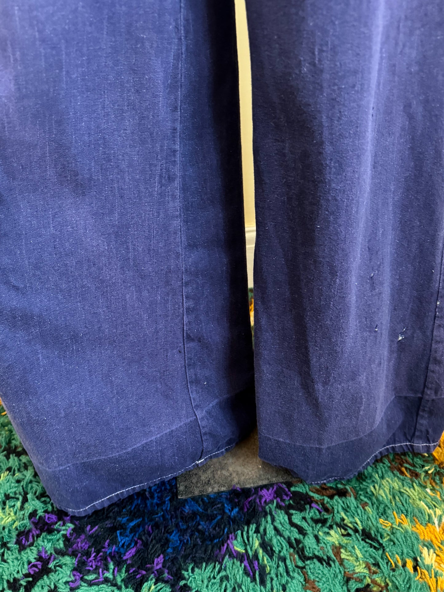 VINTAGE 1970S COTTON WIDE LEG HIGH WAIST DENIM SUPER FLARES JEANS M