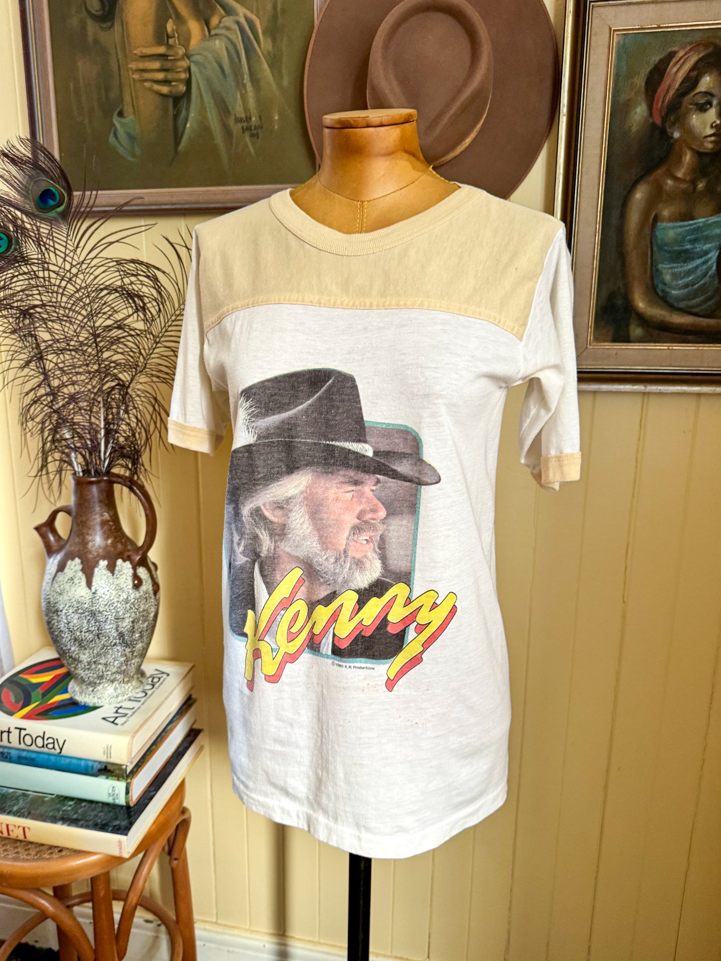 VINTAGE 1981 RARE KENNY ROGERS NORTH AMERICAN TOUR PRINT SOUVENIR TOUR TSHIRT S/M