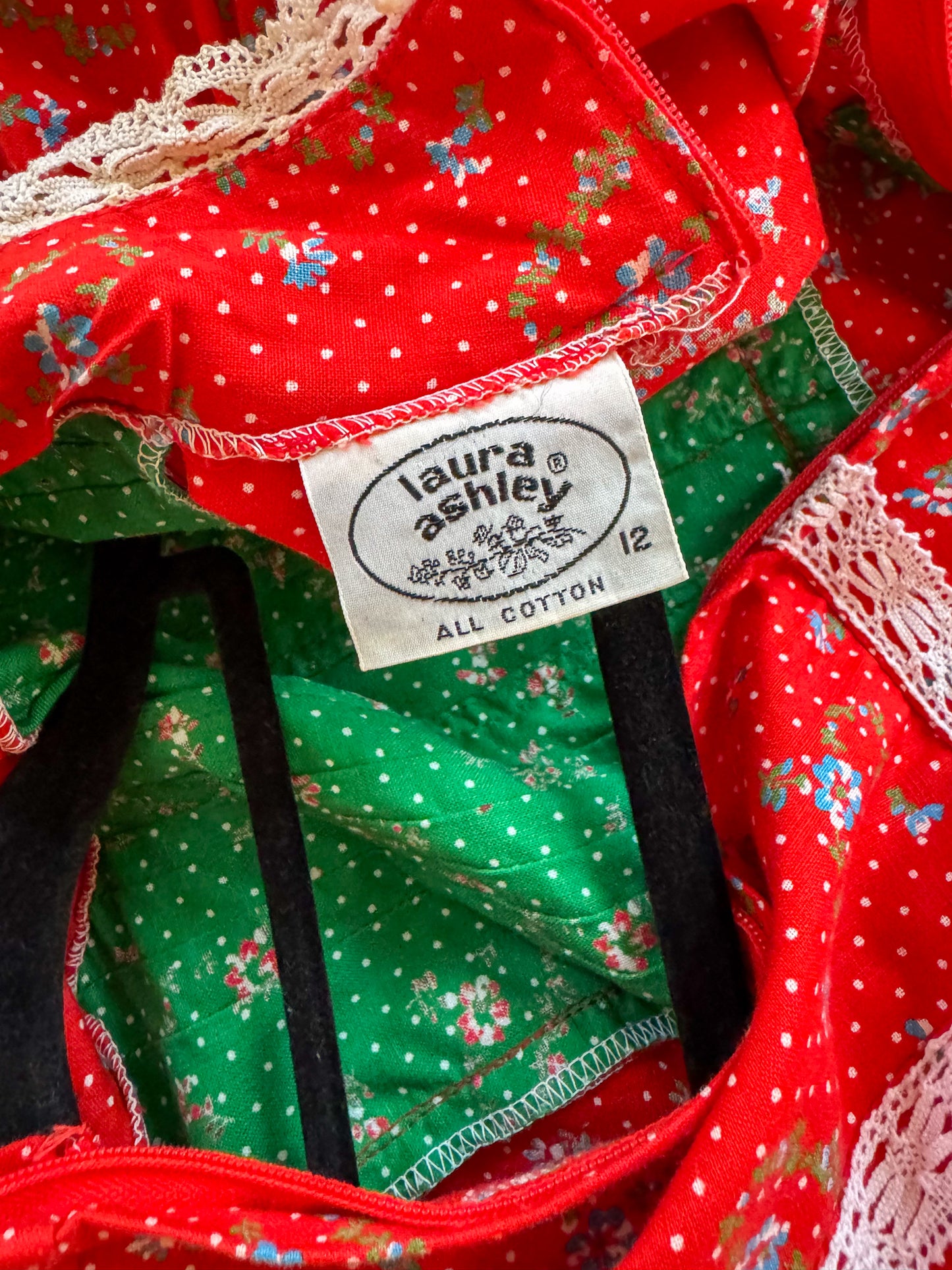 VINTAGE 1970S RARE AUSTRALIAN LAURA ASHLEY COTTON PRAIRIE MAXI DRESS S