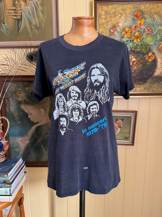 VINTAGE 1978 BOB SEGER + THE SILVER BULLET BAND PRINT SOUVENIR TSHIRT S/M