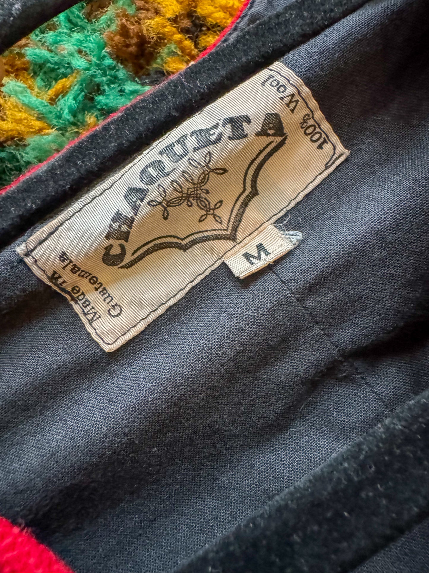 VINTAGE GUATEMALAN SOLOLÀ BOILED WOOL SOUTACHE EMBROIDERED JACKET M