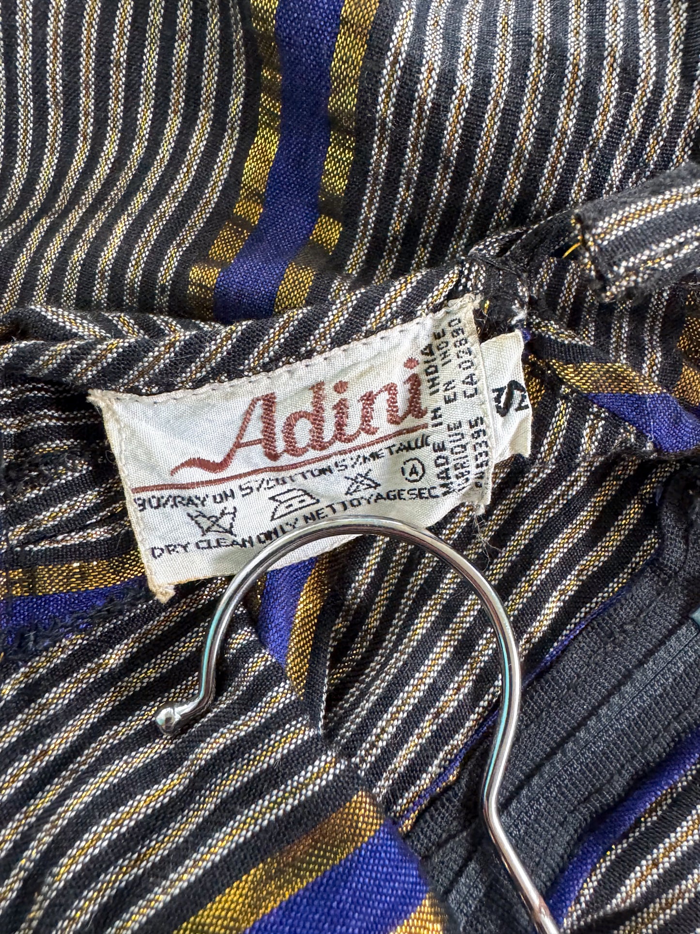 VINTAGE 1980S ADINI INDIAN COTTON LUREX STRAPPY CROPPED JUMPSUIT XS