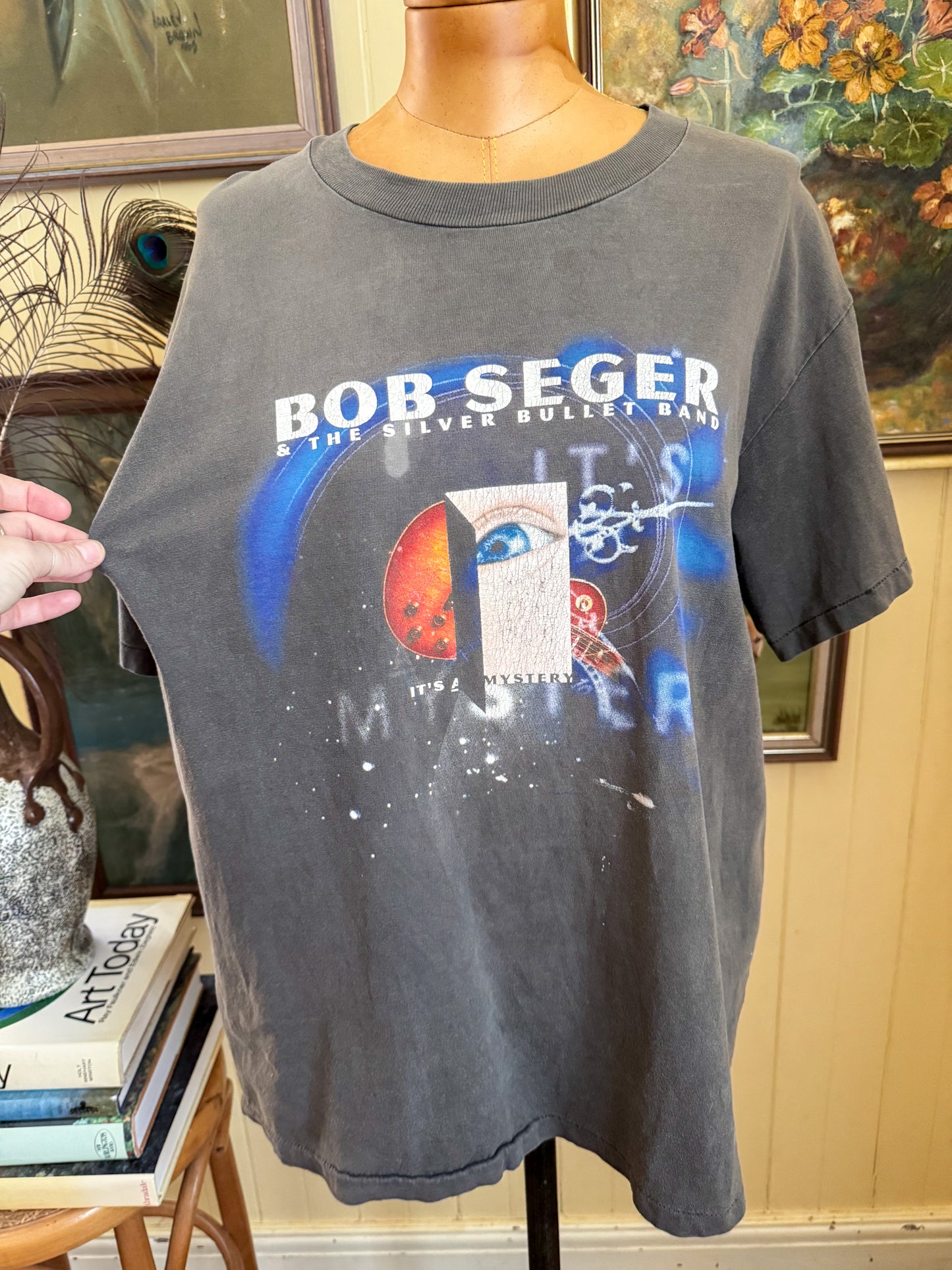 VINTAGE 1996 BOB SEGER AND THE SILVER BULLET BAND NORTH AMERICAN TOUR PRINT SINGLE STITCH TSHIRT M/L/XL
