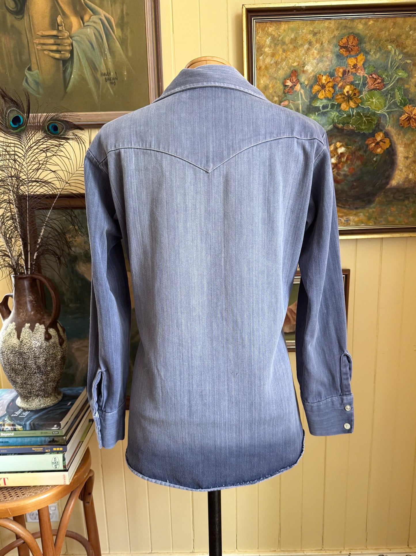 VINTAGE 1970S AMCO COTTON DENIM SHIRT JACKET S